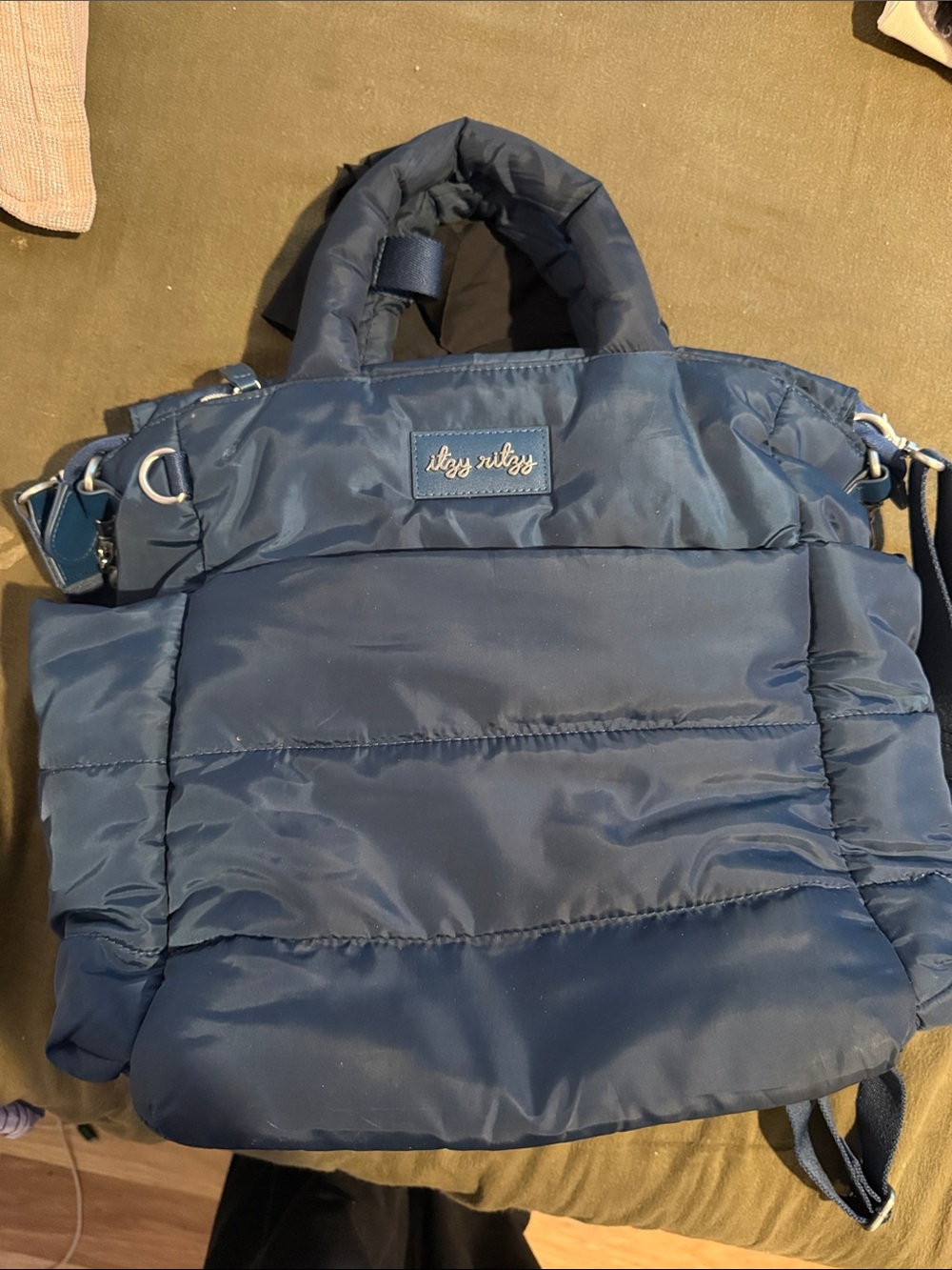 Itzy Ritzy Navy Quilted Tote Diaper Bag